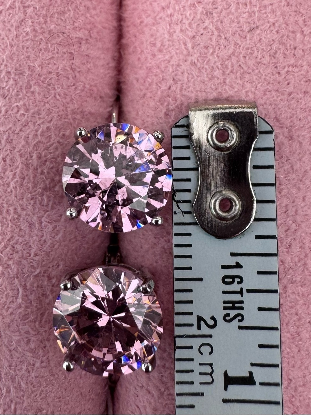 Sterling Silver Pink diamond (cubic zirconia) earrings 🆕